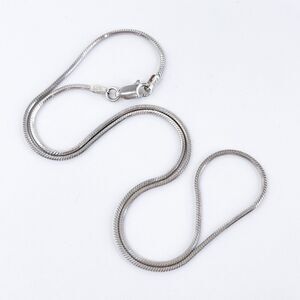 Vintage Italy FAS Sterling Silver 925 1.3mm Square Snake Chain Necklace 16”